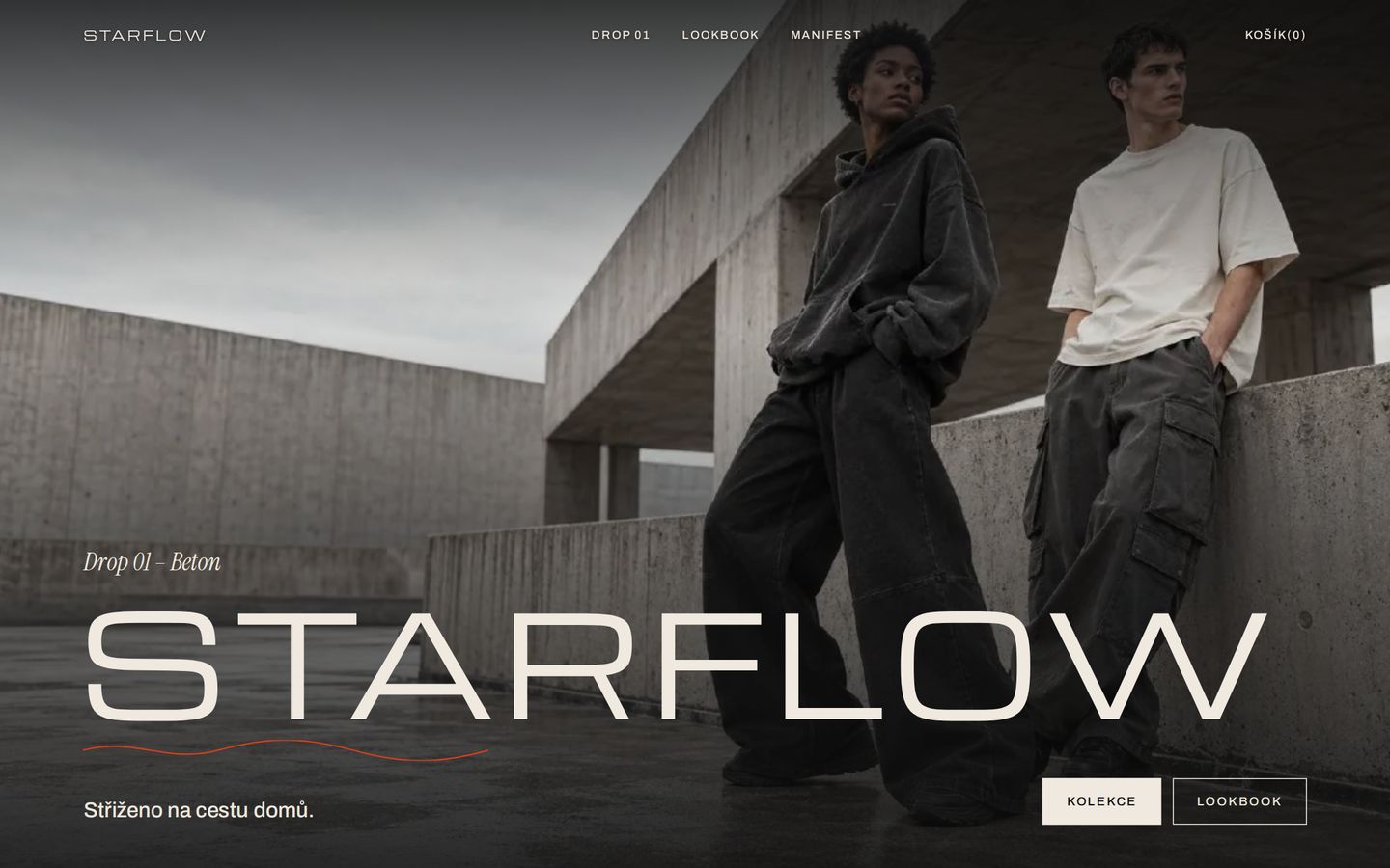 STARFLOW — úvodní stránka na počítači