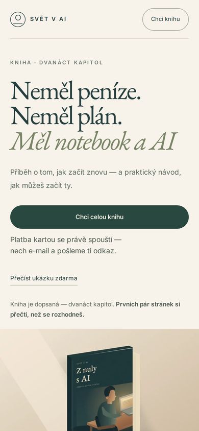 svetvai.cz — úvodní stránka na mobilu